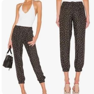 ATM black and white polka dot silk pant